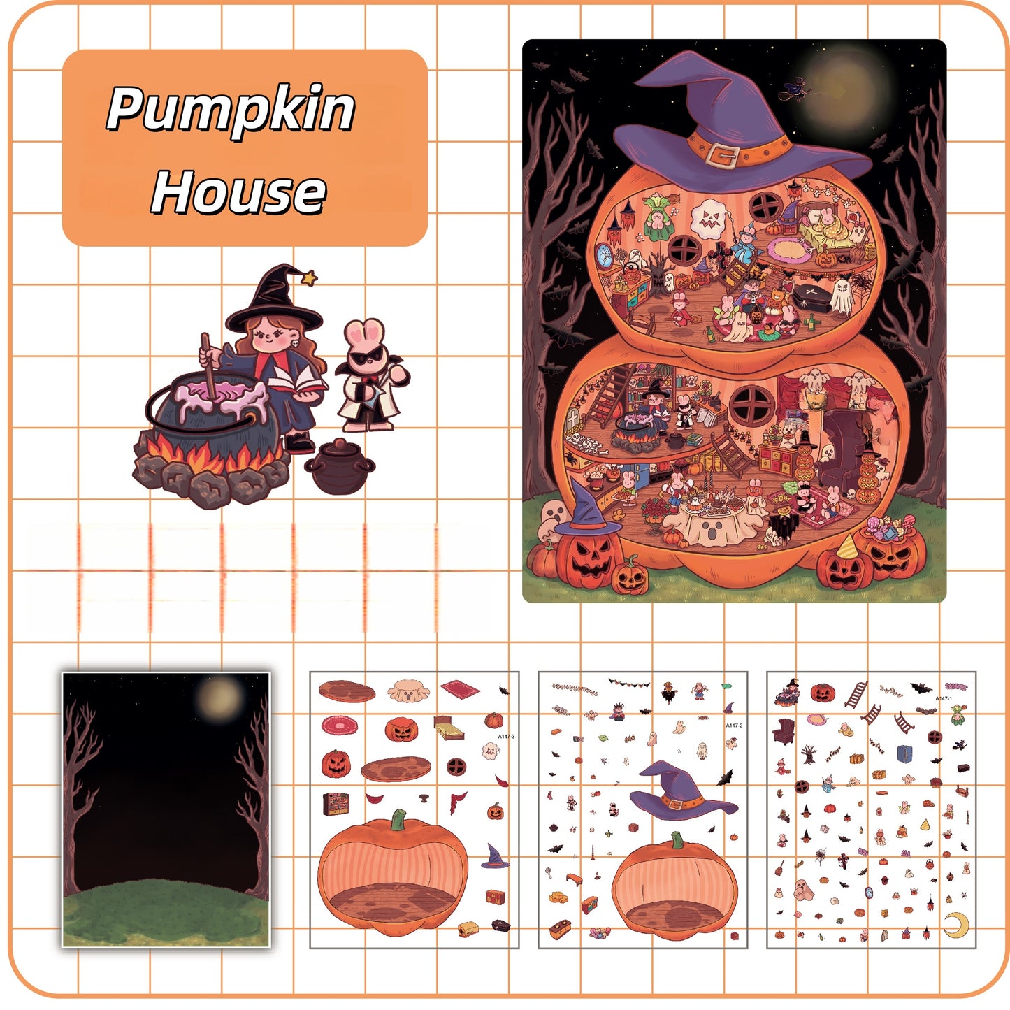 Dreamworld 3D Sticker | 3 Cute Miniature Scenes
