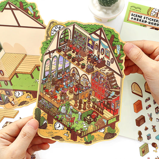 Little Corner 3D Sticker | 4 Cute Miniature Scenes