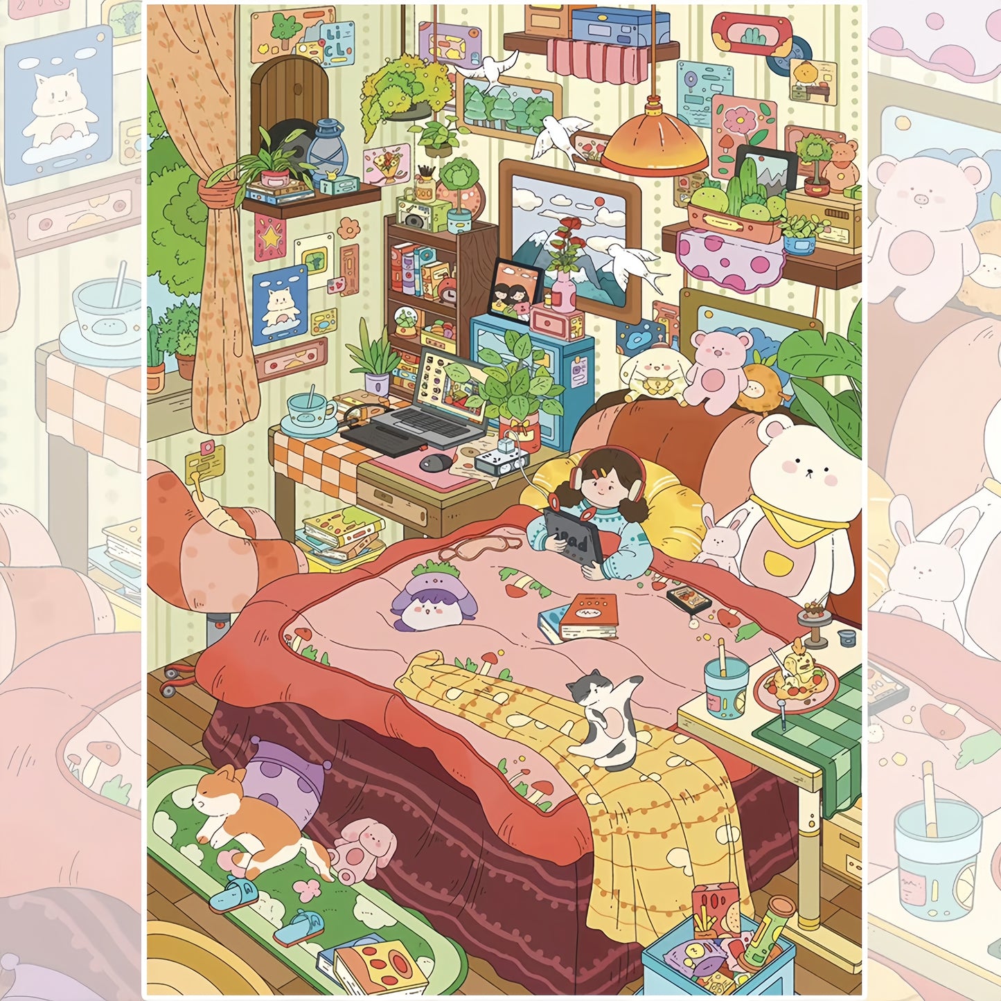 Lily's Life 3D Sticker | 4 Cute Miniature Scenes