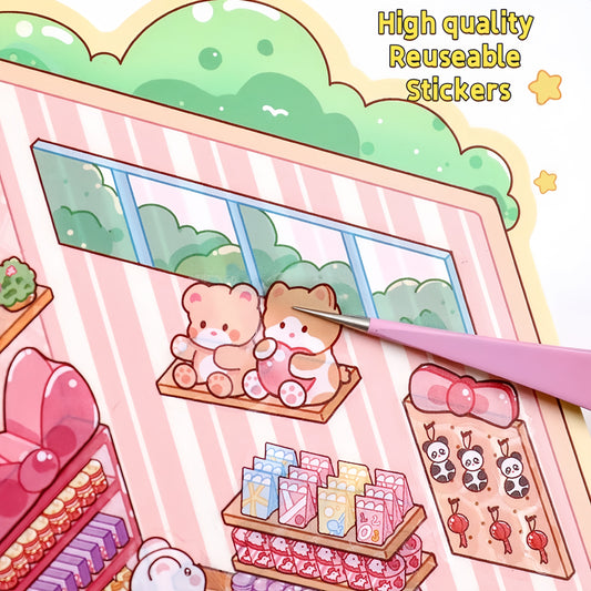 Cozy Little Scenes 3D Sticker | 2 Cute Miniature Scenes