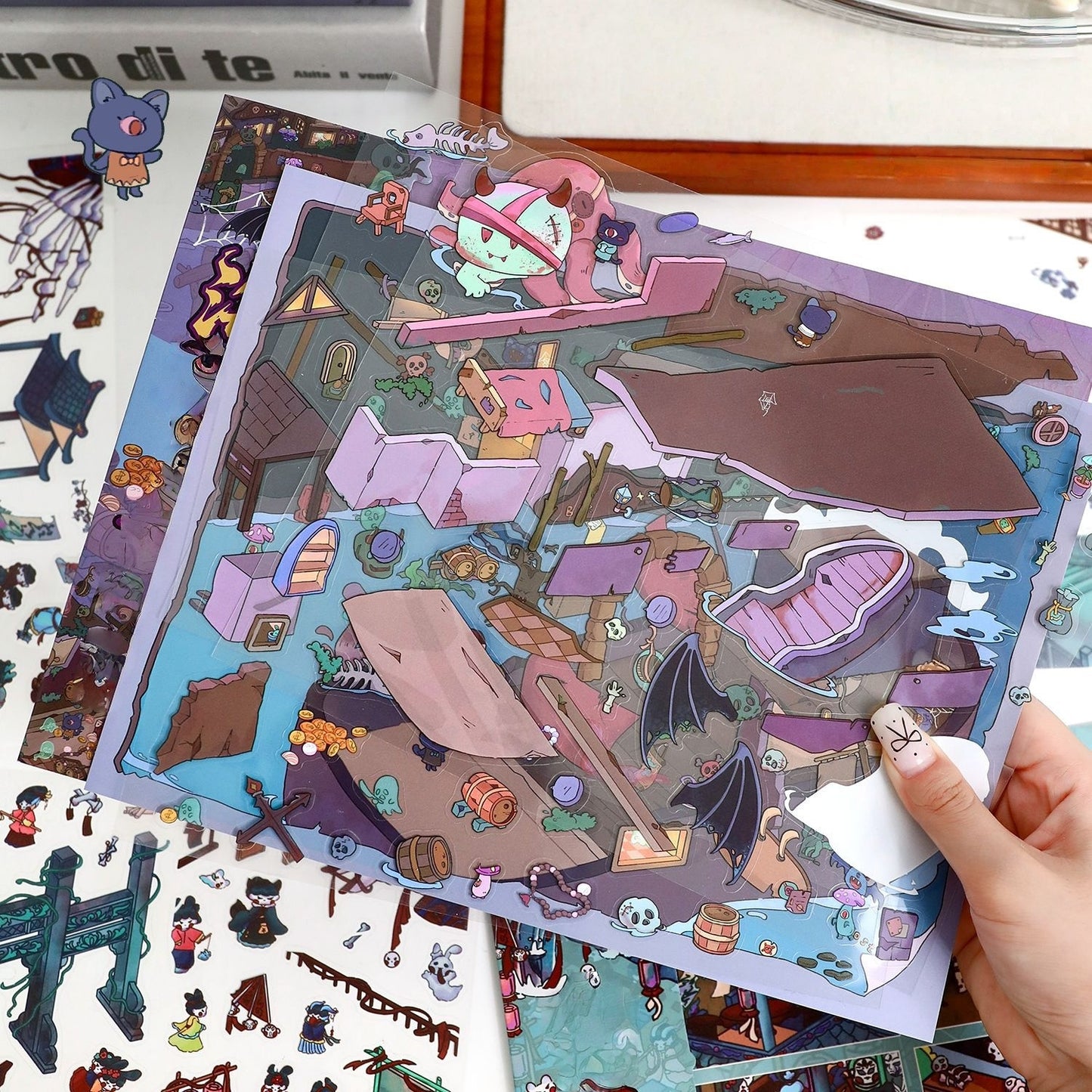 Horror Adventure 3D Sticker | 2 Cute Miniature Scenes