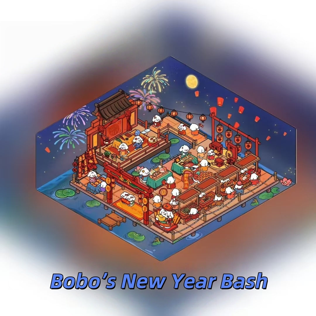 Bobo's Daily Life 3D Sticker | 4 Cute Miniature Scenes