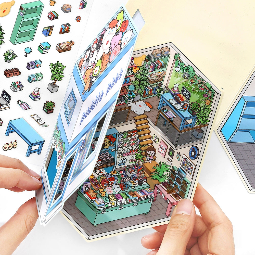 Quiet Atelier 3D Sticker | 4 Cute Miniature Scenes