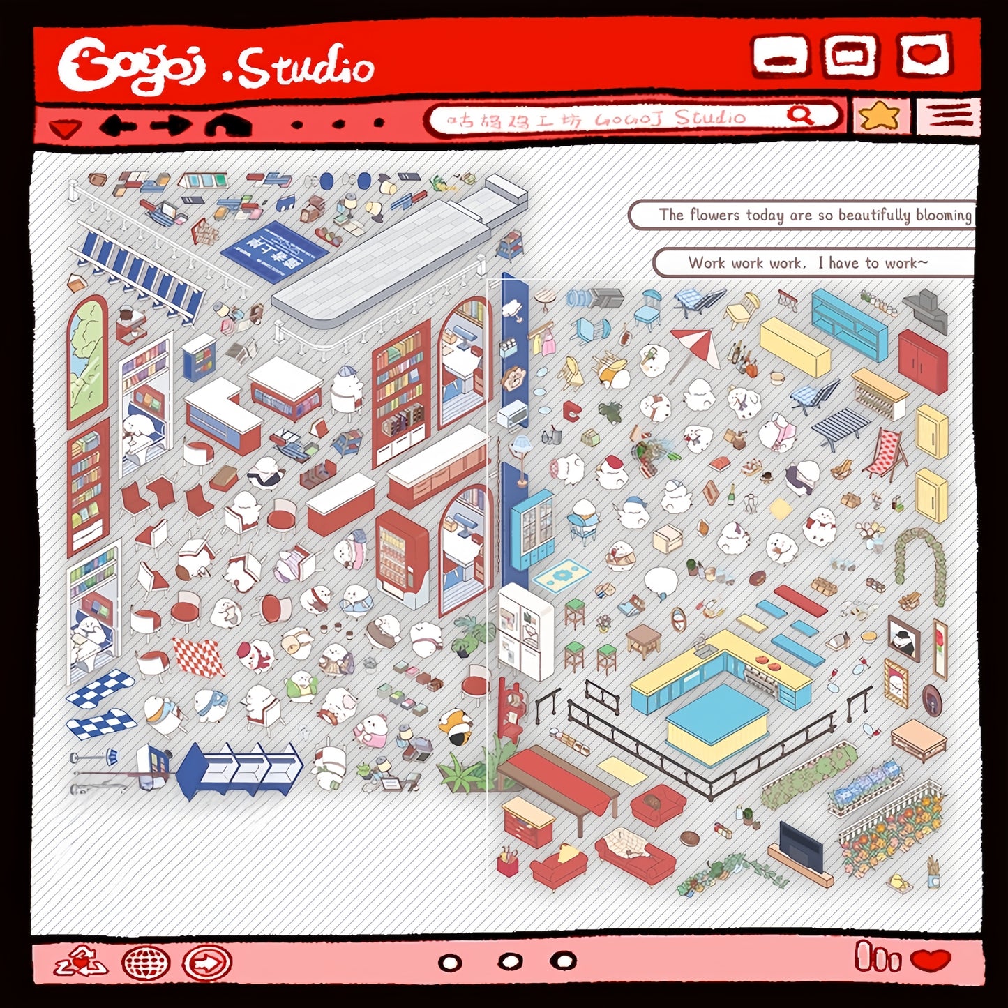 Gogoj Studio 3D Sticker | 2 Cute Miniature Scenes