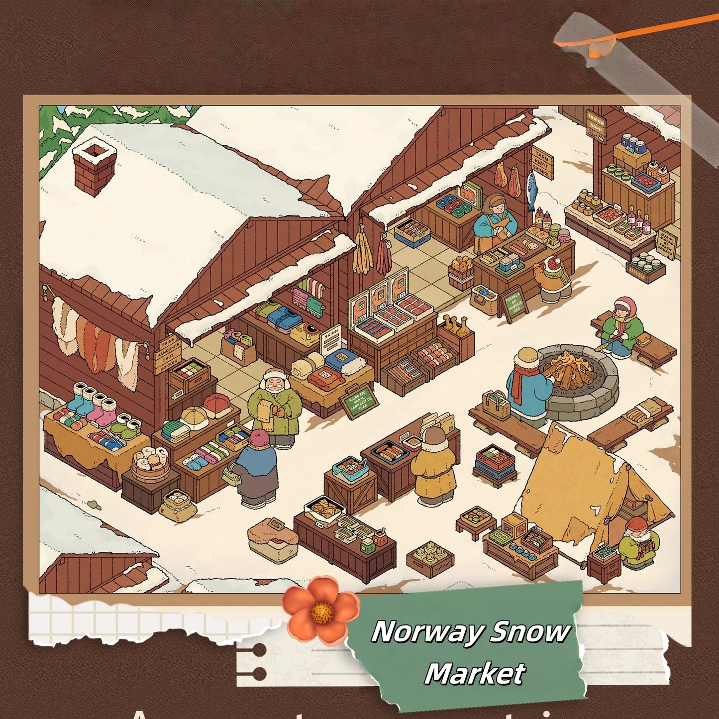 Exotic Bazaar 3D Stickers | 4 Cute Miniature Scenes