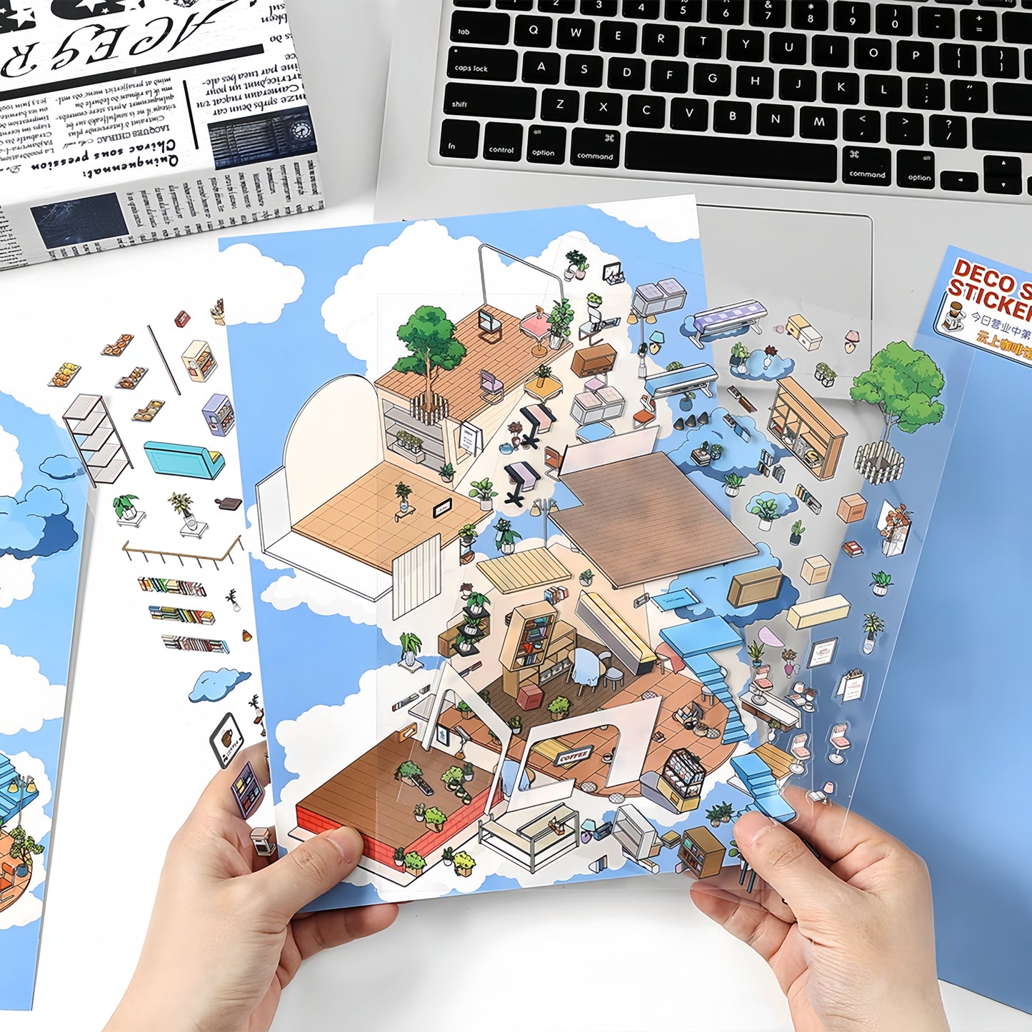 Floatland Escapes 3D Sticker | 2 Cute Miniature Scenes