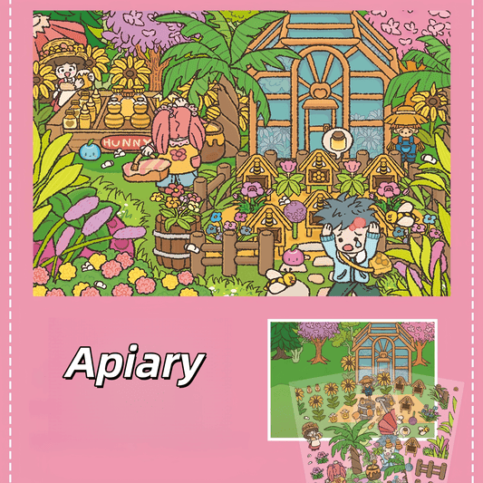 Happy Farm 3D Sticker | 4 Cute Miniature Scenes