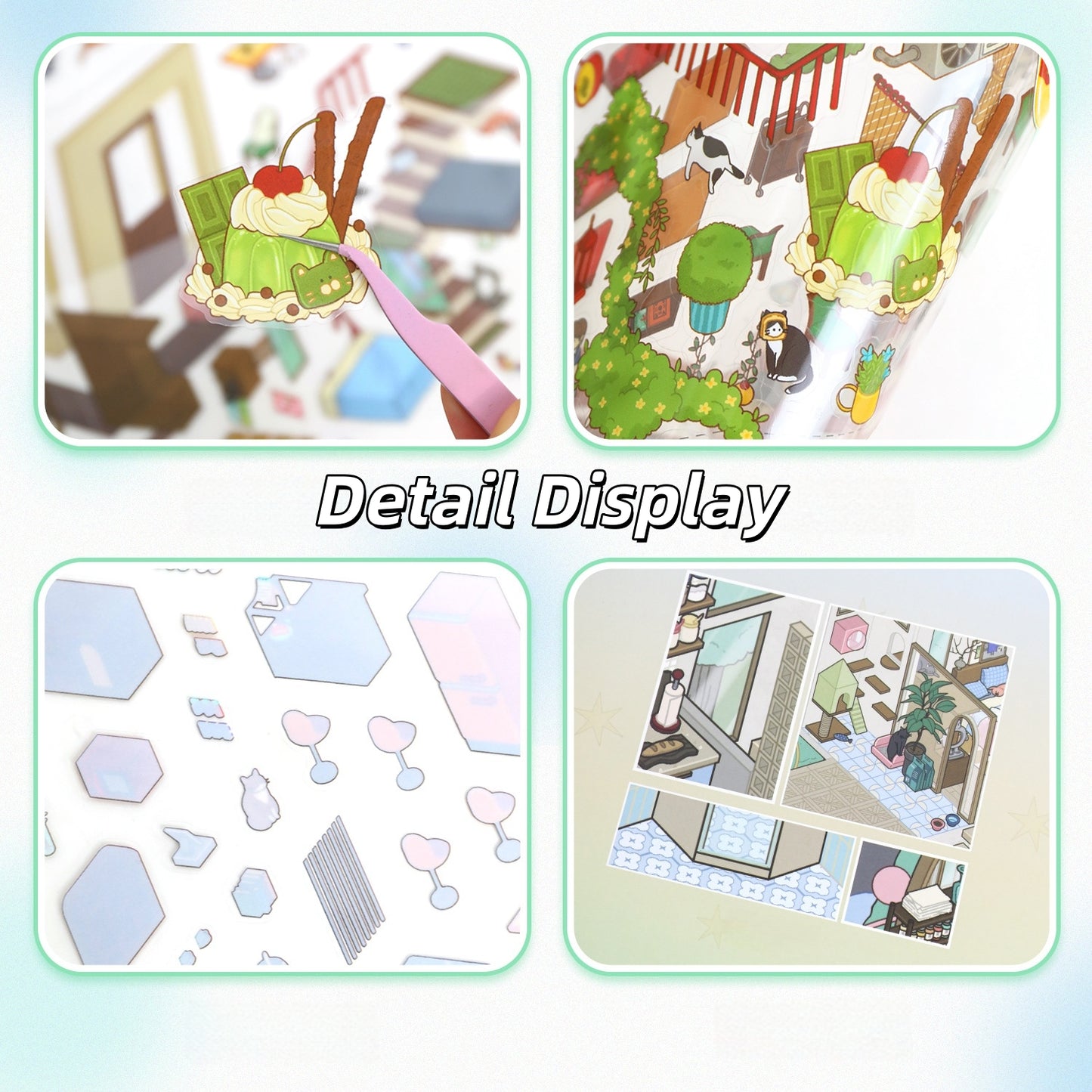 Dream House 3D Sticker | 2 Cute Miniature Scenes