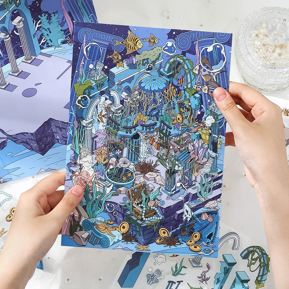Lost Realm 3D Sticker | 2 Cute Miniature Scenes