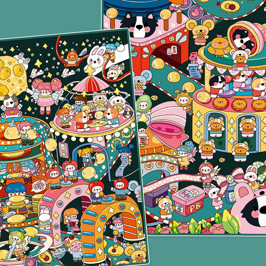 Mooncake Workshop 3D Sticker | 2 Cute Miniature Scenes