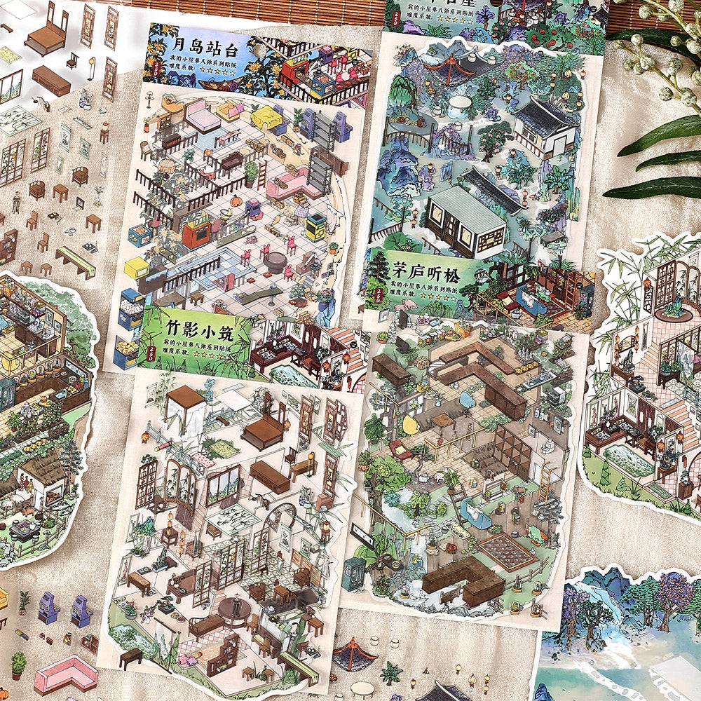Poetic Dwelling 3D Sticker | 4 Cute Miniature Scenes