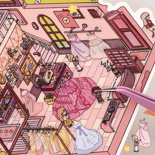 Wedding Series 3D Sticker | 2 Cute Miniature Scenes