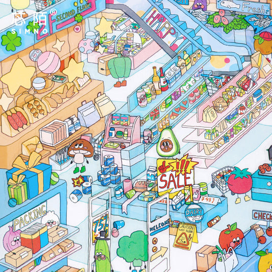 Flavor World 3D Sticker | 2 Cute Miniature Scenes