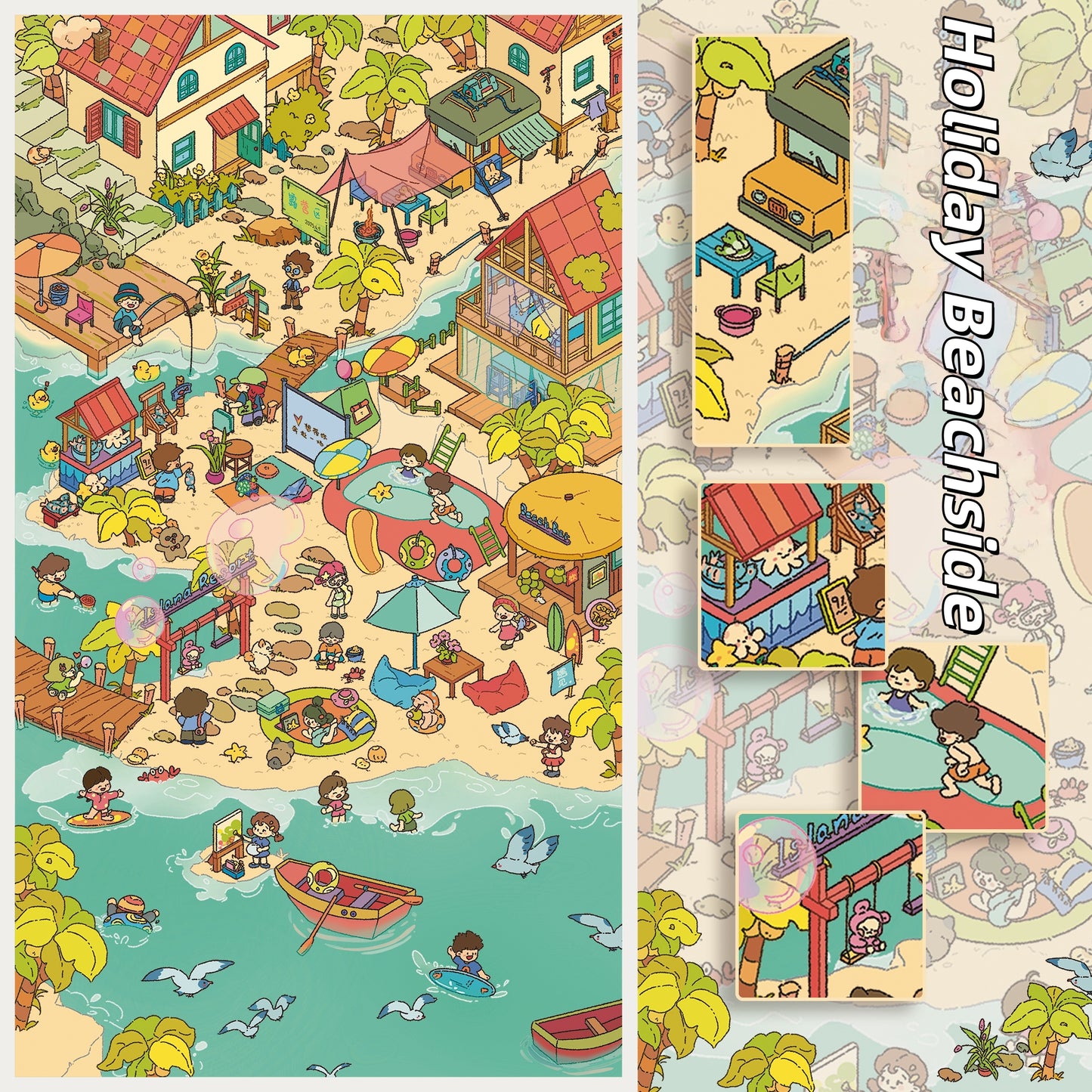 Whimsy Worlds 3D Sticker | 4 Cute Miniature Scenes