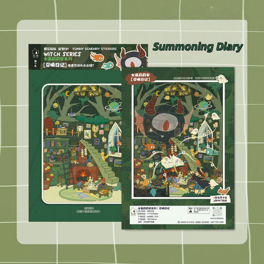 Witch Diary 3D Sticker | 3 Cute Miniature Scenes