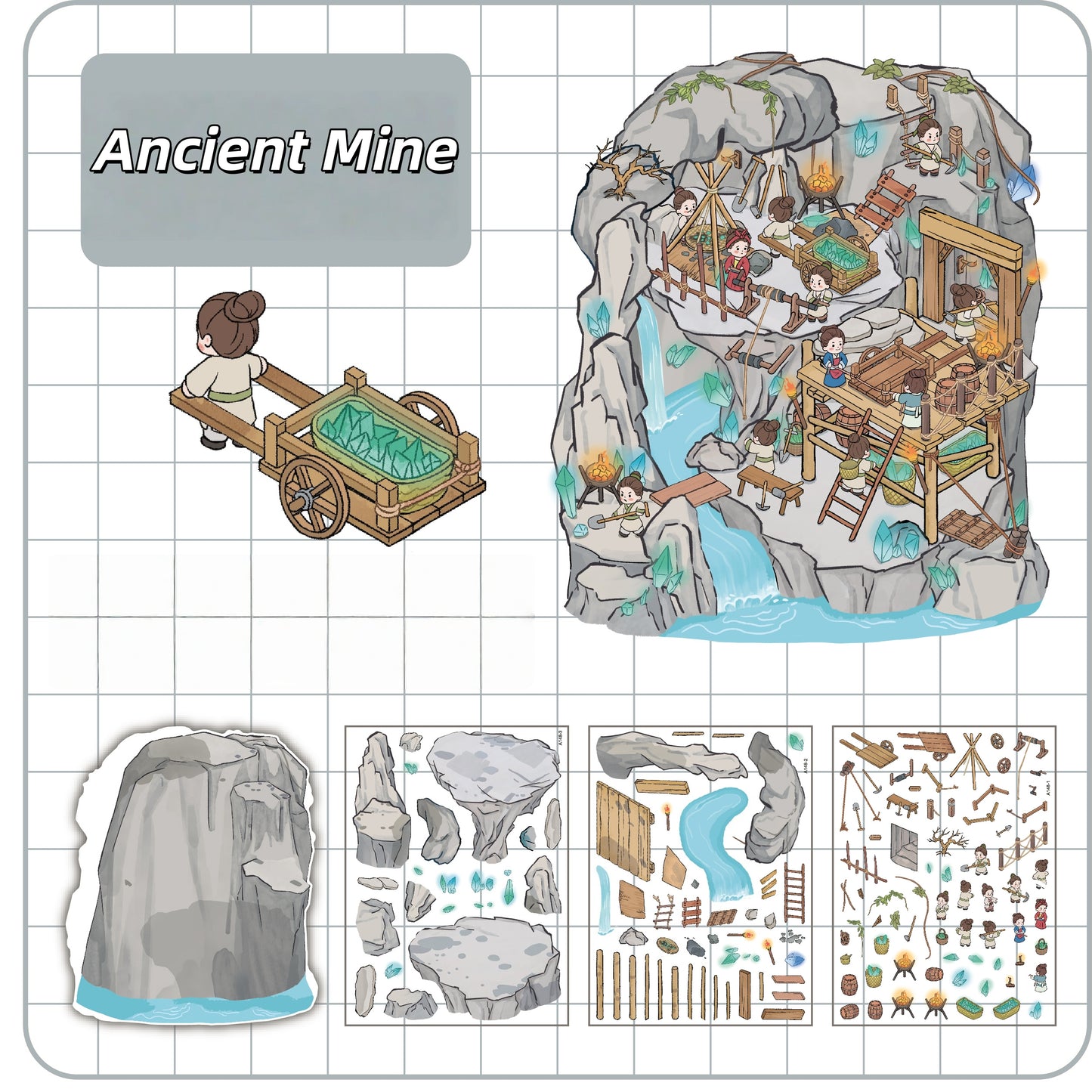 Dreamworld 3D Sticker | 3 Cute Miniature Scenes