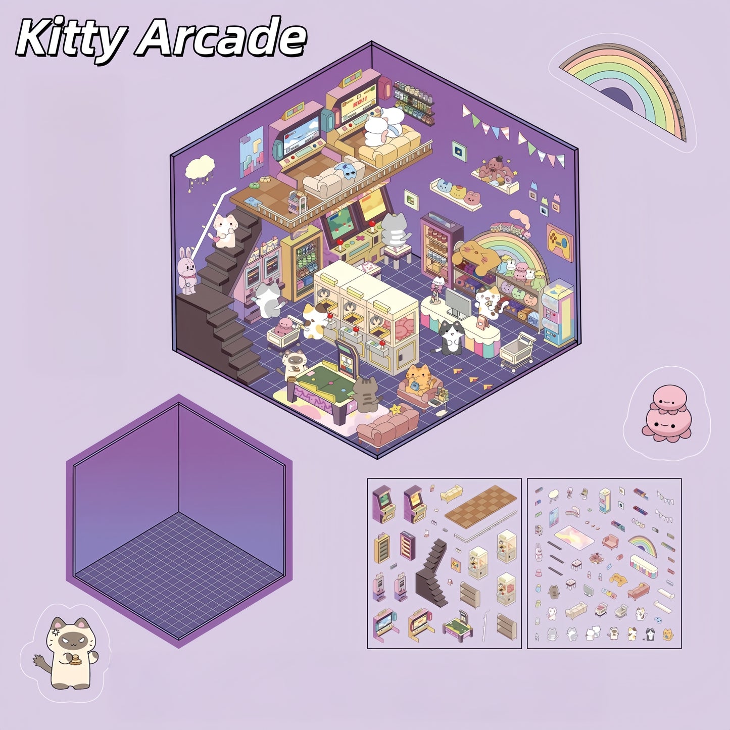 Tiny Animal Wonders 3D Sticker | 4 Cute Miniature Scenes