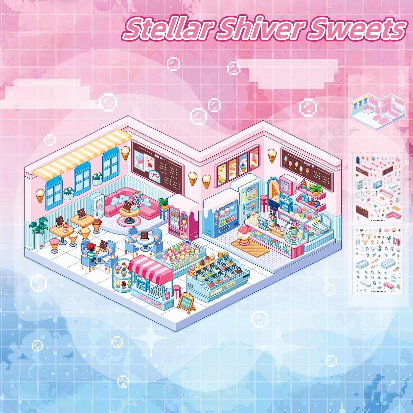 Pixel Landscaping 3D Sticker | 6 Cute Miniature Scenes