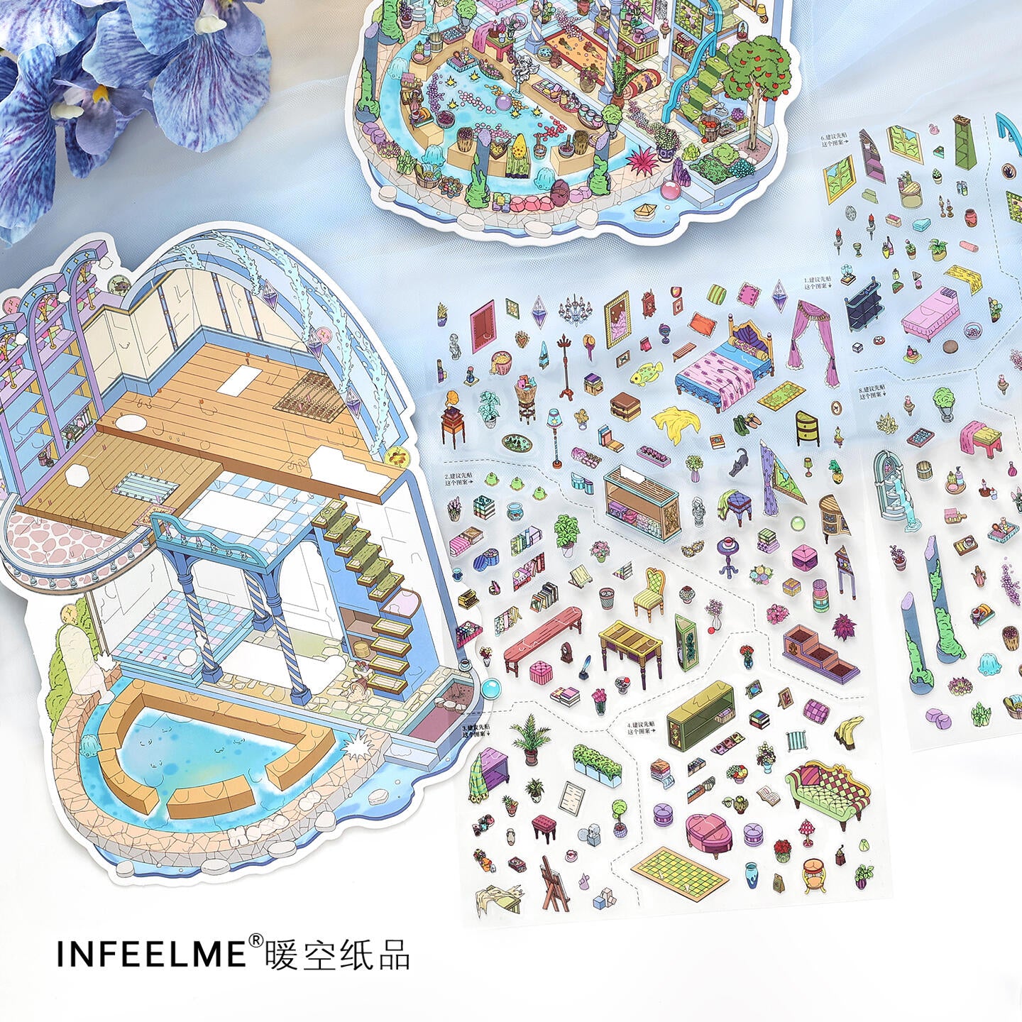 Atlas of the Forgotten 3D Sticker | 4 Cute Miniature Scenes