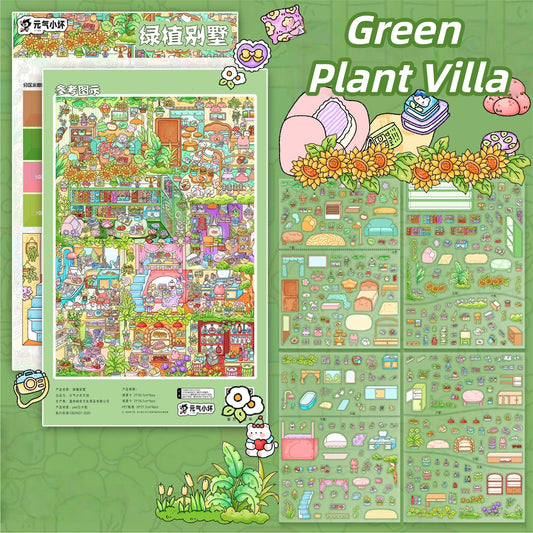 Whimsical Community 3D Sticker | 3 Cute Miniature Scenes