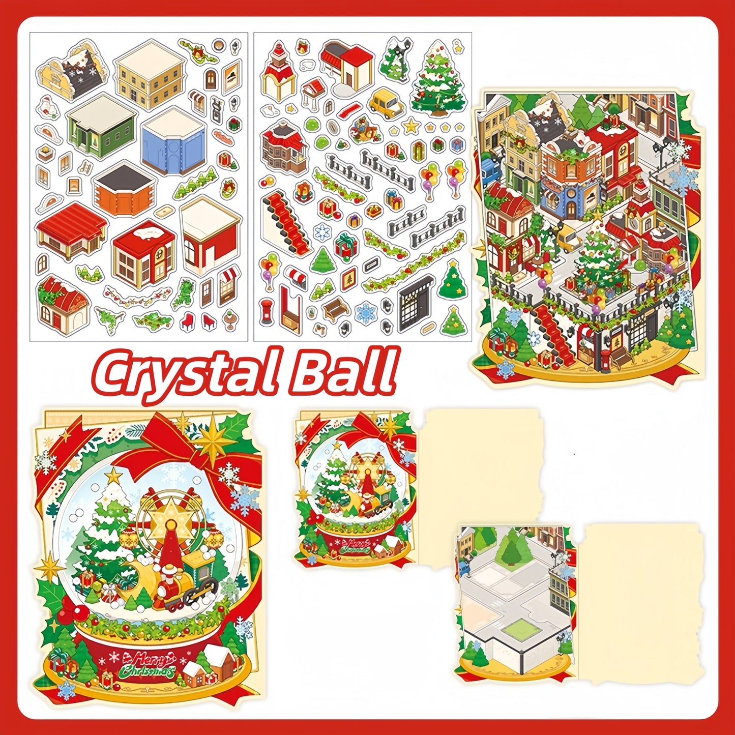 Christmas Series 3D Sticker | 4 Cute Miniature Scenes