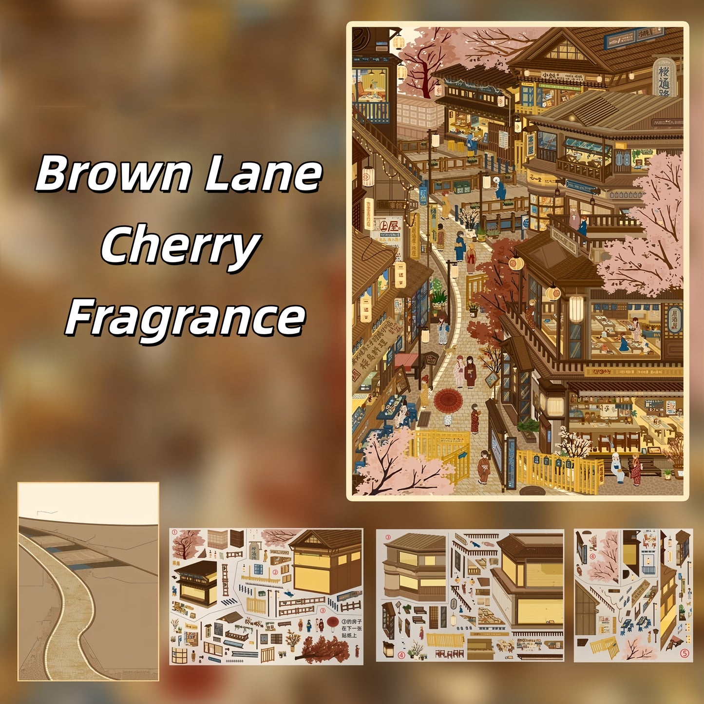 Town‘s Palette 3D Sticker | 3 Cute Miniature Scenes