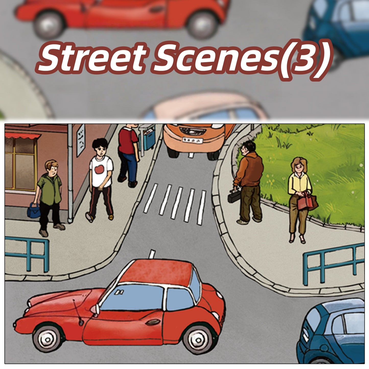 Street Scenes 3D Sticker | 4 Cute Miniature Scenes