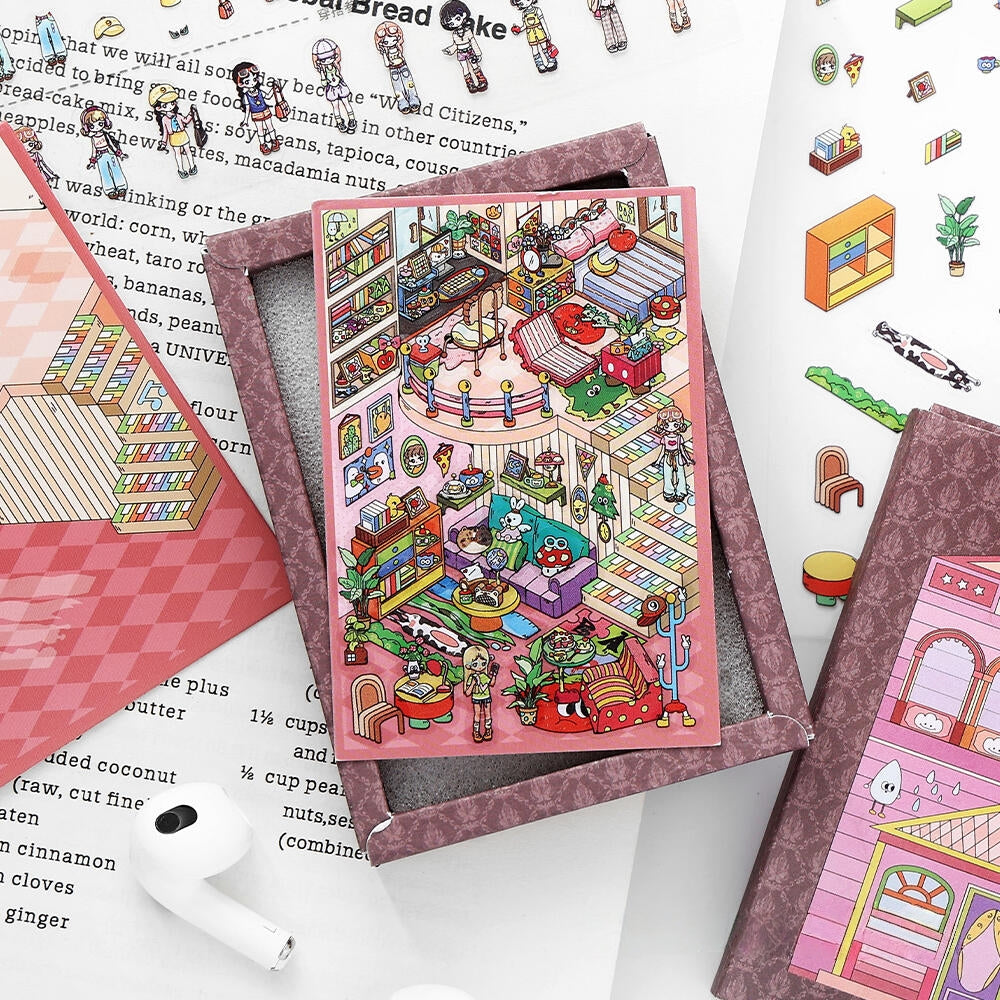 Lilliputian Series 3D Sticker | 4 Cute Miniature Scenes