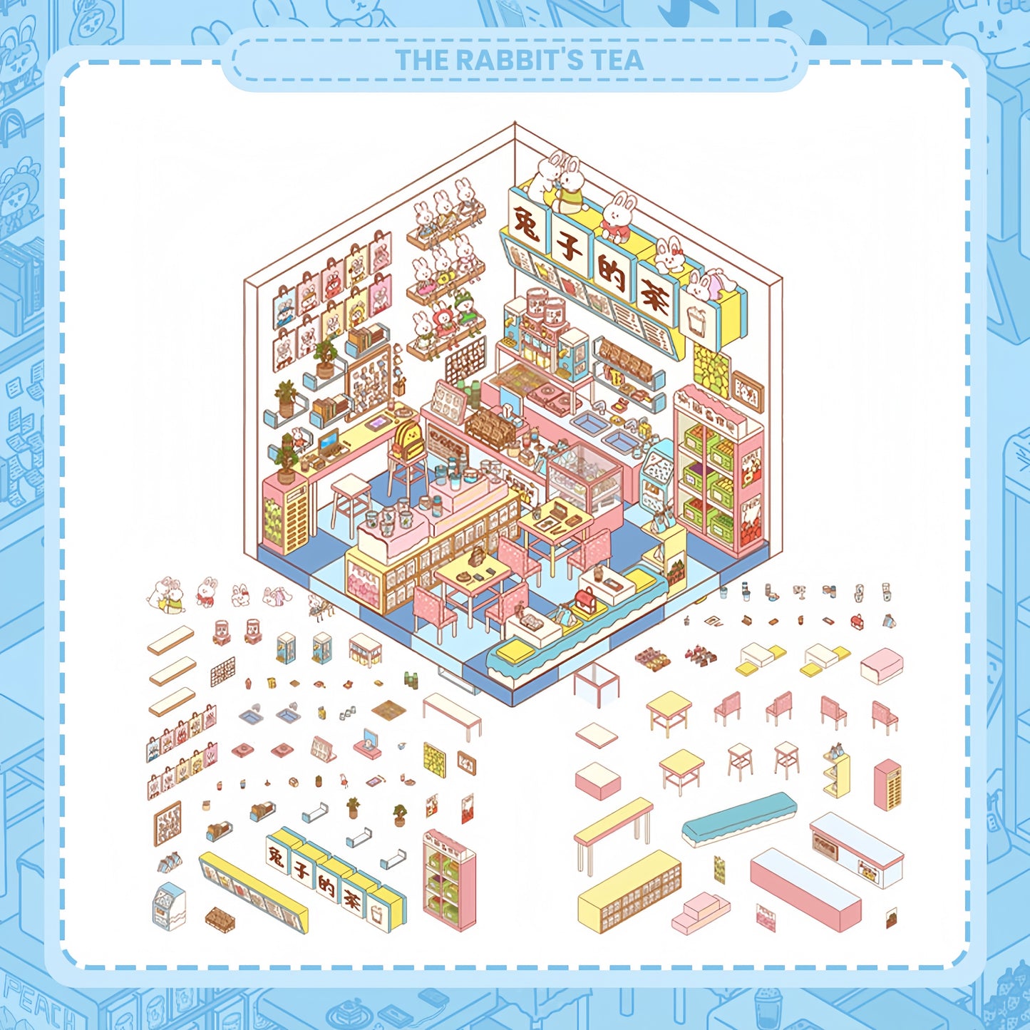 Hundred-Flavor Shop 3D Sticker | 3 Cute Miniature Scenes