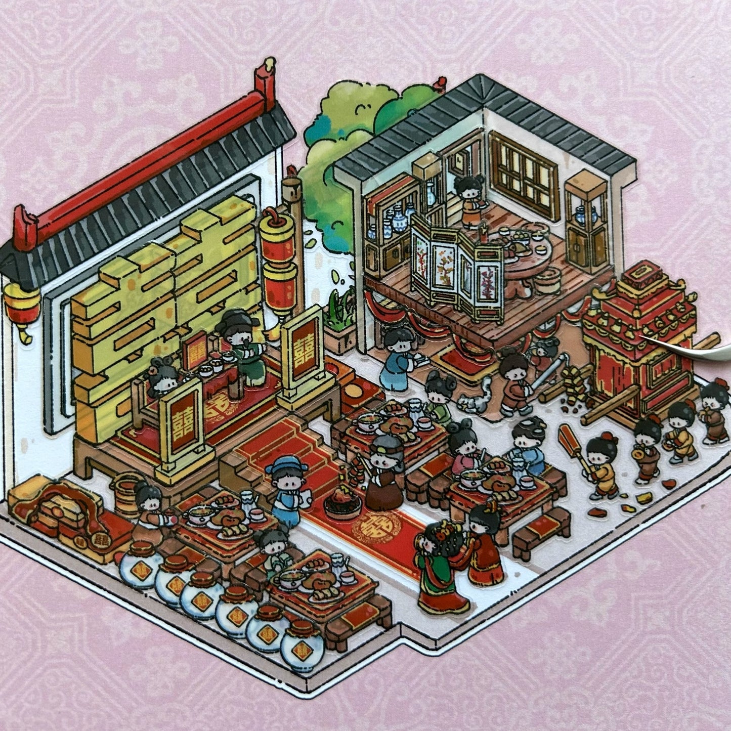 Courtyard of Antiquity 3D Sticker | 4 Cute Miniature Scenes