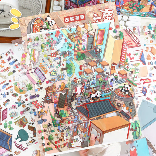 The Warmth of Everyday Life 3D Sticker | 2 Cute Miniature Scenes