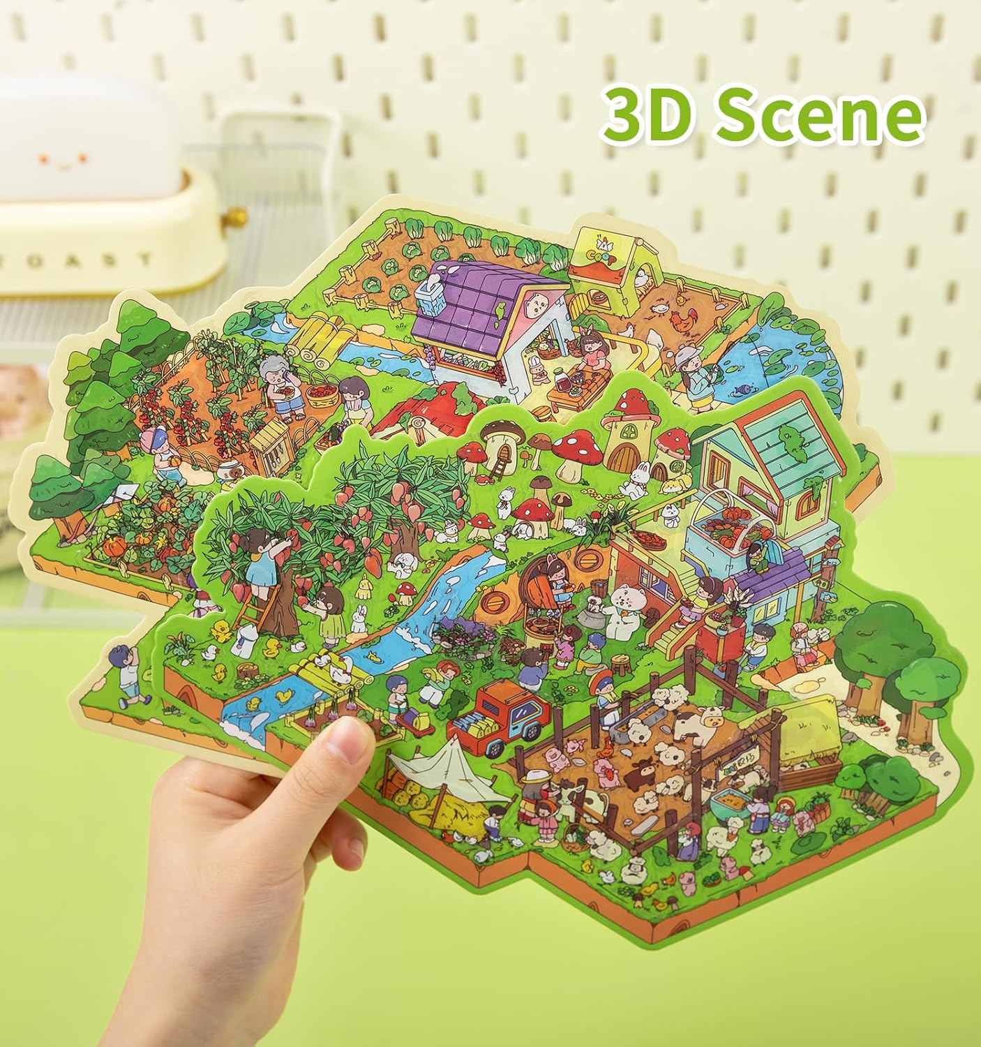 Country Life 3D Sticker Scenes | 2 Cute Miniature Scenes