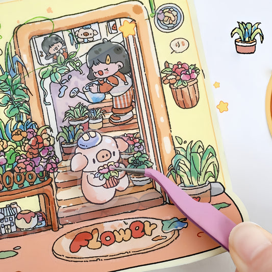 Little Wonder Rooms 3D Sticker | 4 Cute Miniature Scenes