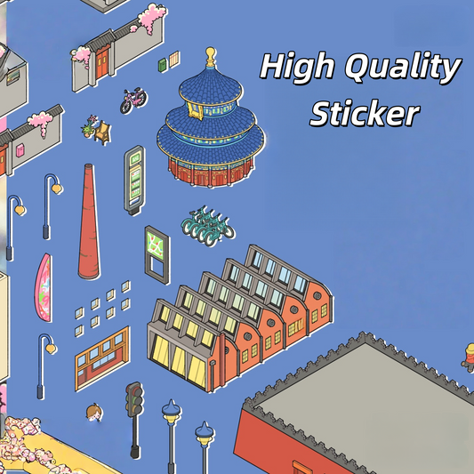 Megalopolis 3D Sticker | 2 Cute Miniature Scenes
