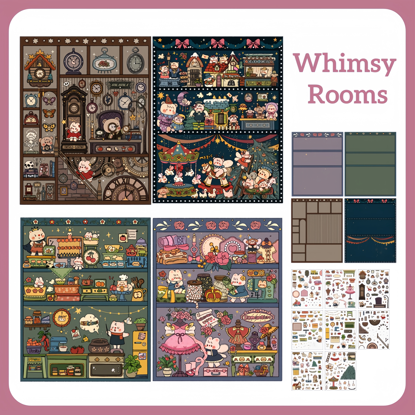 Paper Space Mini 3D Sticker | 5 Cute Miniature Scenes