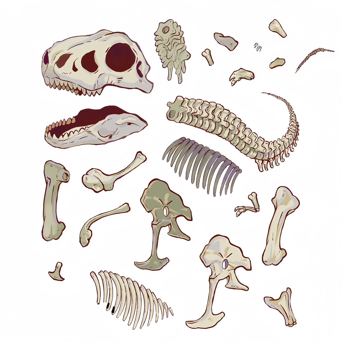 Cute Animal Anatomy 3D Sticker | 4 Cute Miniature Scenes