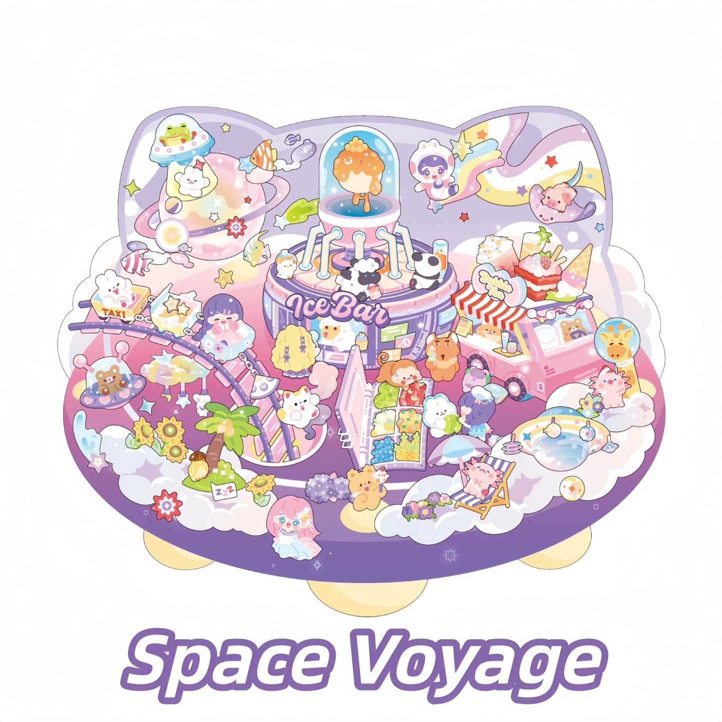 Childish Fantasy 3D Sticker | 4 Cute Miniature Scenes