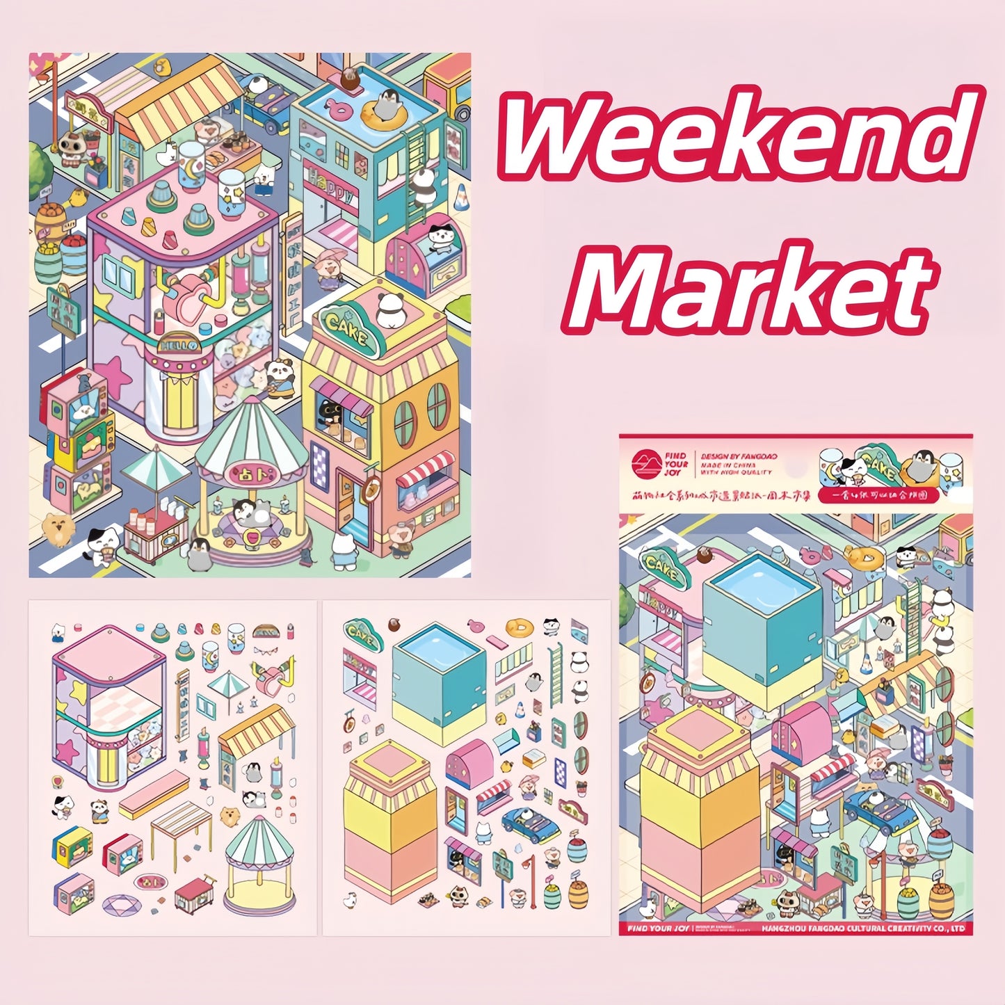 Zooptopia 3D Sticker | 4 Cute Miniature Scenes