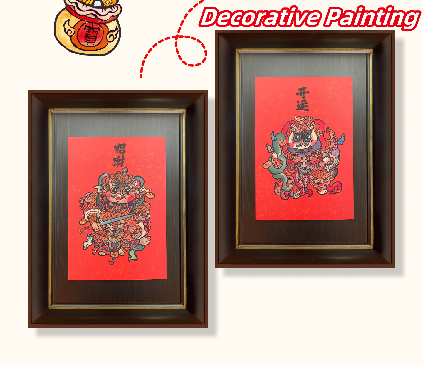 Guardian Deities of China 3D Sticker | 6 Cute Miniature Scenes