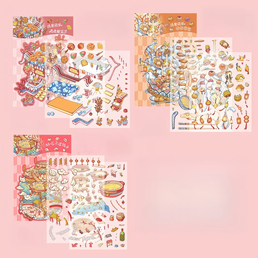 Lunar New Year Treats 3D Sticker | 3 Cute Miniature Scenes