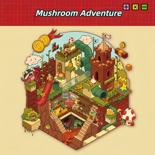 Brave Exploration 3D Sticker | 4 Cute Miniature Scenes