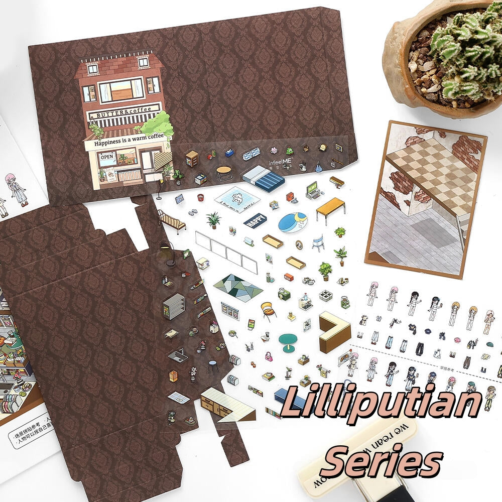 Lilliputian Series 3D Sticker | 4 Cute Miniature Scenes