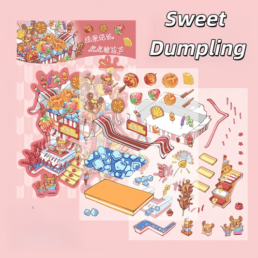Lunar New Year Treats 3D Sticker | 3 Cute Miniature Scenes