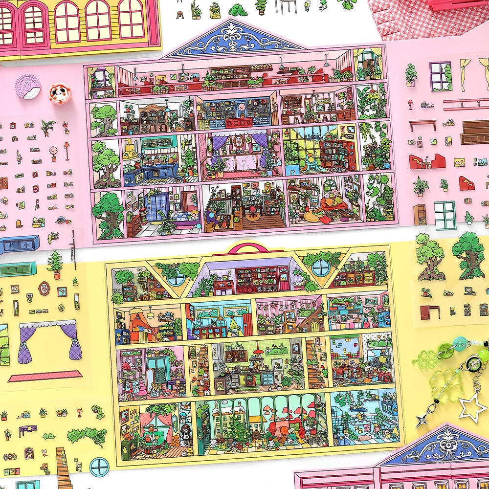Simulation Management 3D Sticker | 2 Cute Miniature Scenes