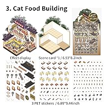 Whiskers & Bamboo 3D Sticker | 4 Cute Miniature Scenes