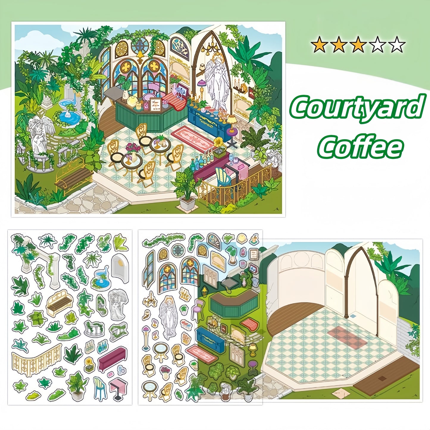Little Shops 3D Sticker | 4 Cute Miniature Scenes