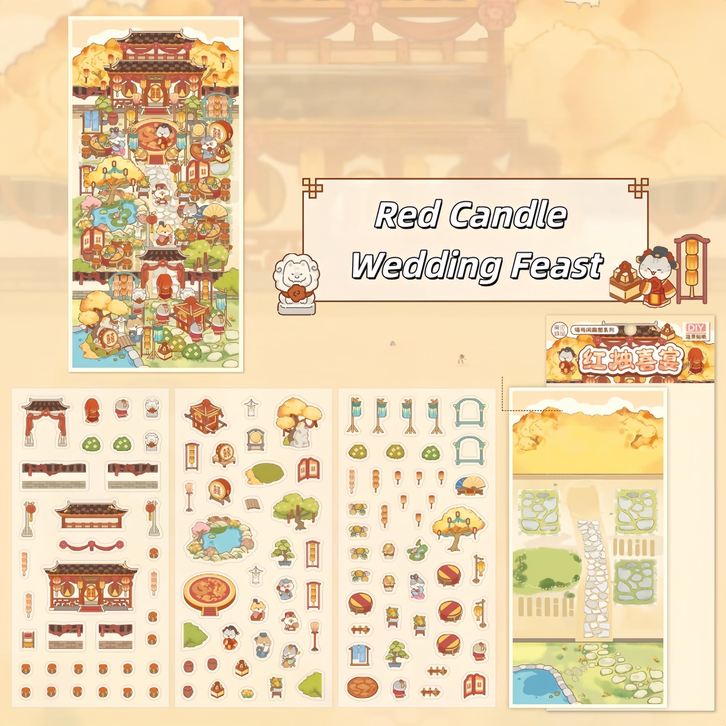 Chronicles of Elegance 3D Sticker | 4 Cute Miniature Scenes