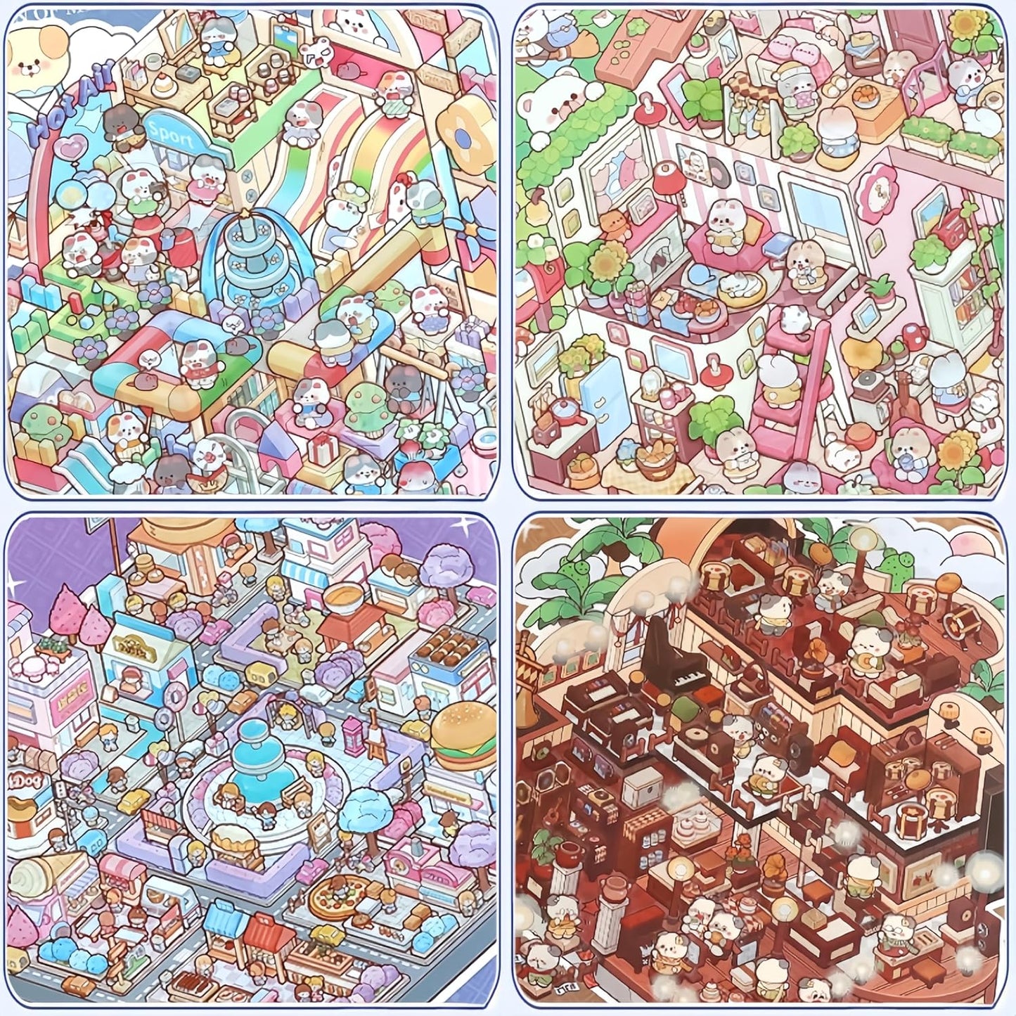 DIY 3D Sticker Material Book – 1.0 (20 Scenes) | 2.0 A (6 Scenes) | 2.0 B (6 Scenes)