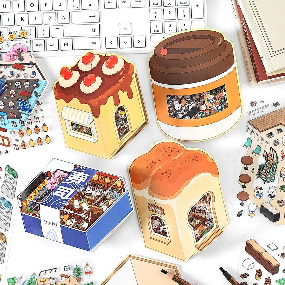 Fairytale Bazaar 3D Sticker | 4 Cute Miniature Scenes