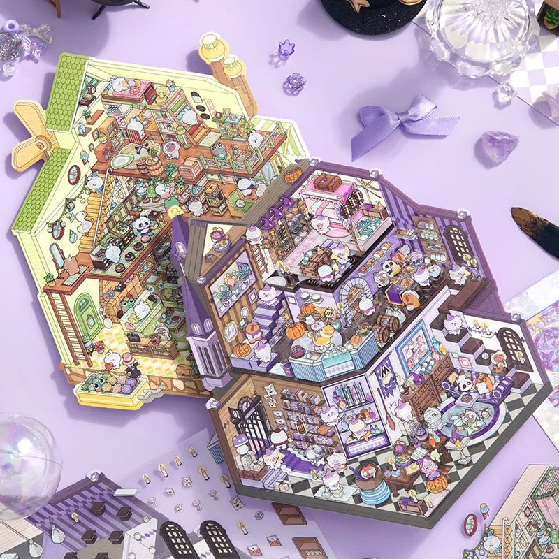 Wonderland Tales 3D Sticker | 4 Cute Miniature Scenes